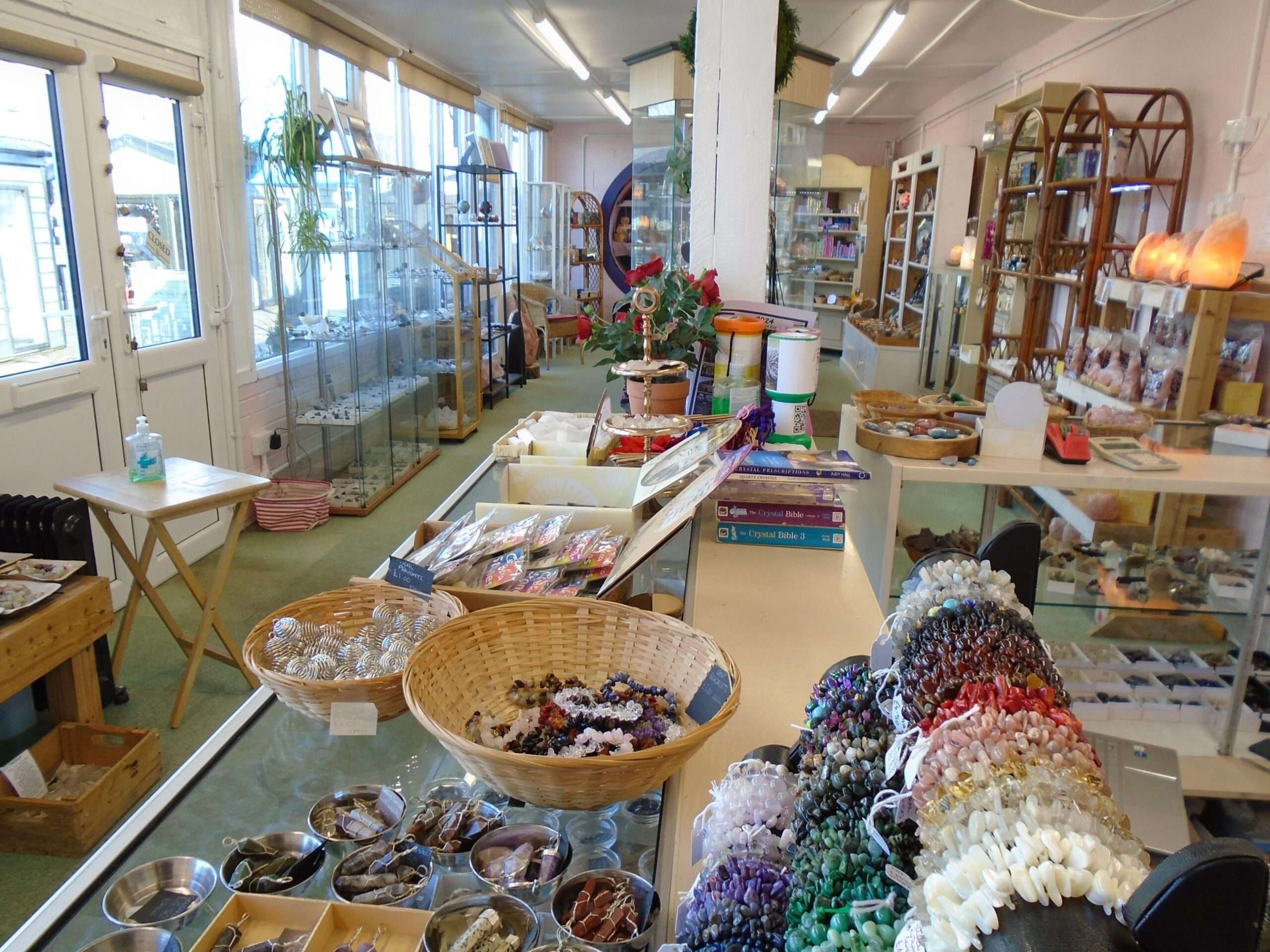 Photograph of the inside of the crystal shop.